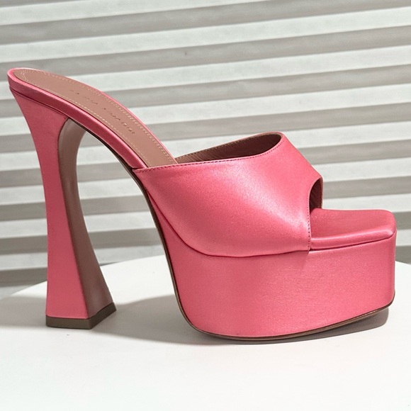 🌹AMINA MUADDI🌹 Dalida Satin Platform Mules Size: 36.5 - Picture 2 of 15